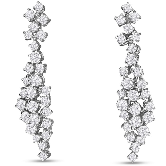 Long drop diamond earrings new arrivals