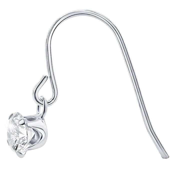 1 Carat Moissanite Drop Earrings In Sterling Silver, 1/2 Inch