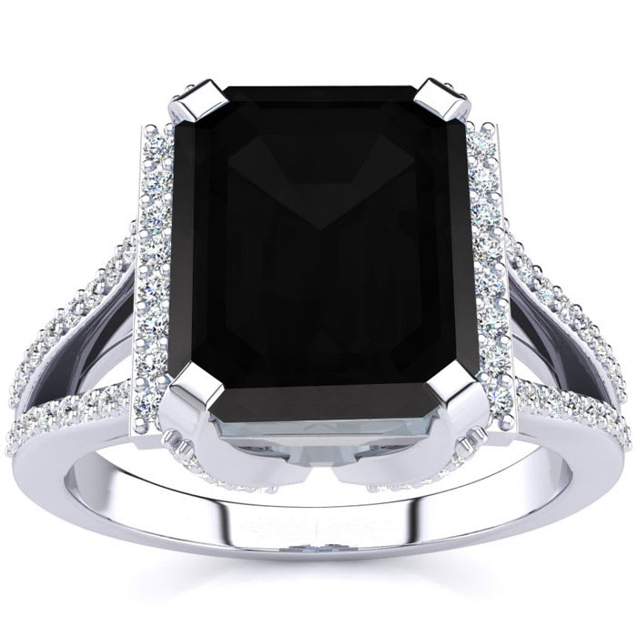 Emerald cut black onyx ring hot sale