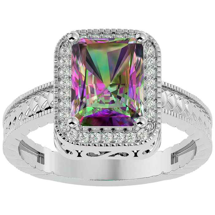 Fire topaz engagement ring top