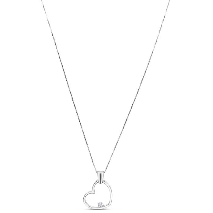Diamond Floating Heart Necklace