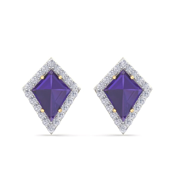 Amethyst Earrings: 2 1/5 Carat Amethyst and Diamond Earrings
