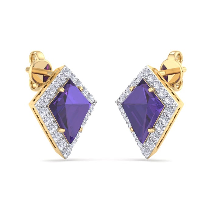 Amethyst Earrings: 2 1/5 Carat Amethyst and Diamond Earrings