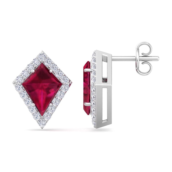 1 carat shop ruby earrings