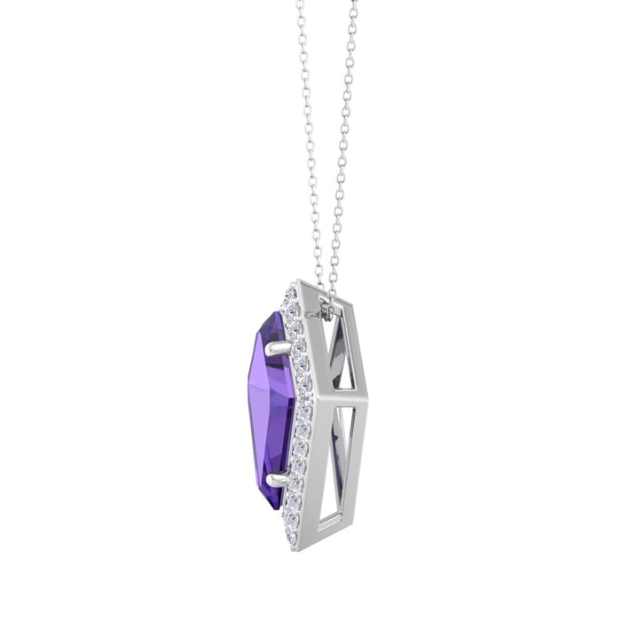 Amethyst Necklace: 1 3/4 Carat Amethyst and Diamond Necklace