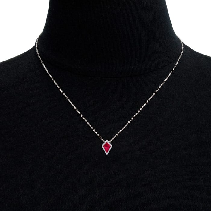 Ruby Necklace: 1 3/4 Carat Ruby and Diamond Necklace