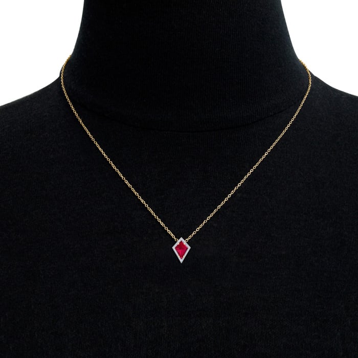 Ruby Necklace: 1 3/4 Carat Ruby and Diamond Necklace