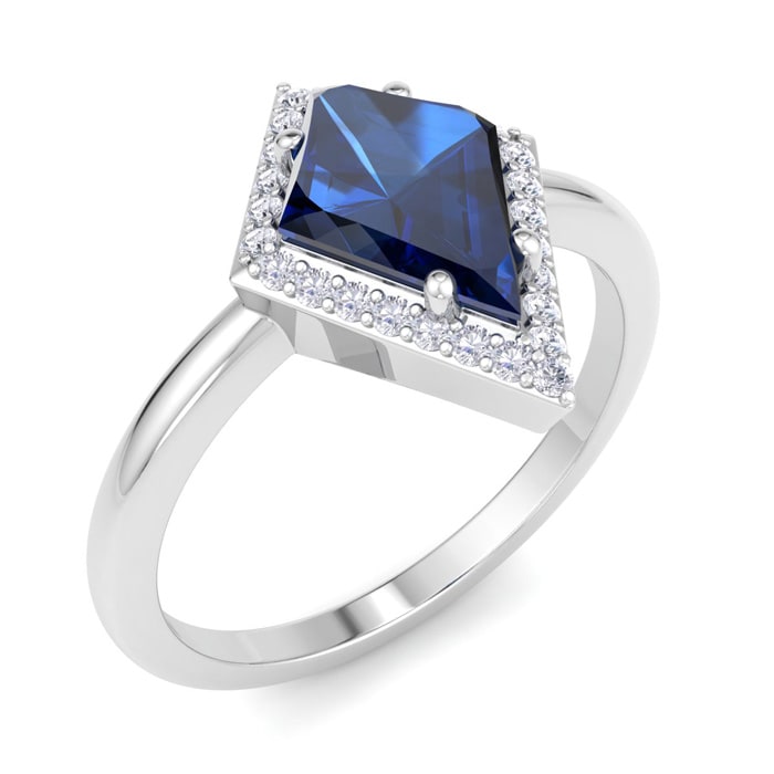 Sapphire Ring: 1 3/4 Carat Sapphire and Diamond Ring