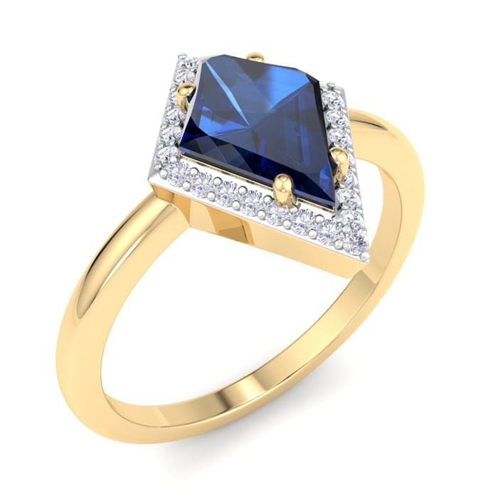 Sapphire Ring: 1 3/4 Carat Sapphire and Diamond Ring
