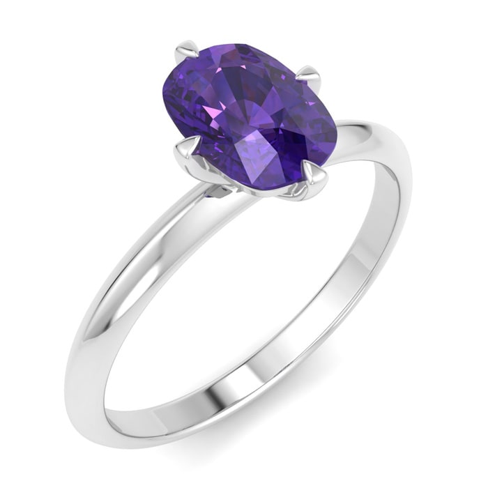 Amethyst Ring: 1 Carat Amethyst Ring