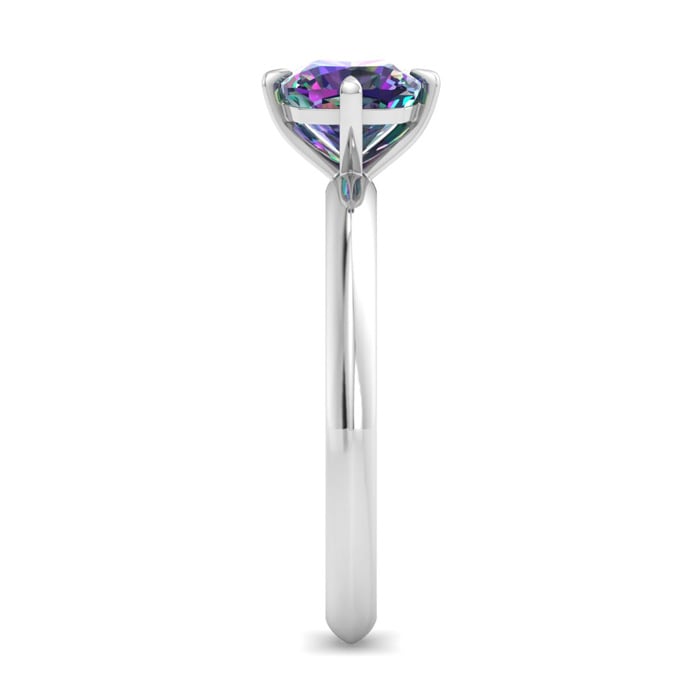 1 Carat Cushion Shape Mystic Topaz Ring In 14 Karat White Gold