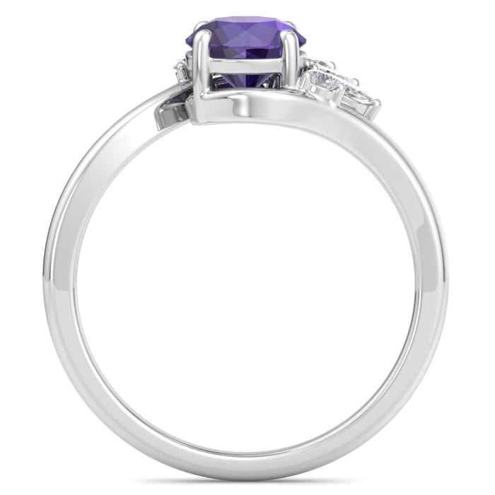 Amethyst Ring: 1 1/4 Carat Amethyst and Diamond Ring