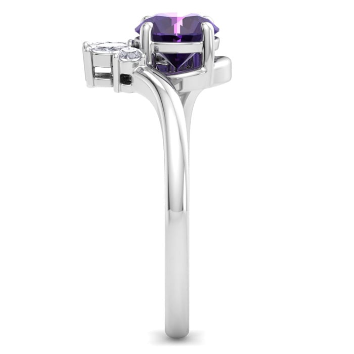 Amethyst Ring: 1 1/4 Carat Amethyst and Diamond Ring