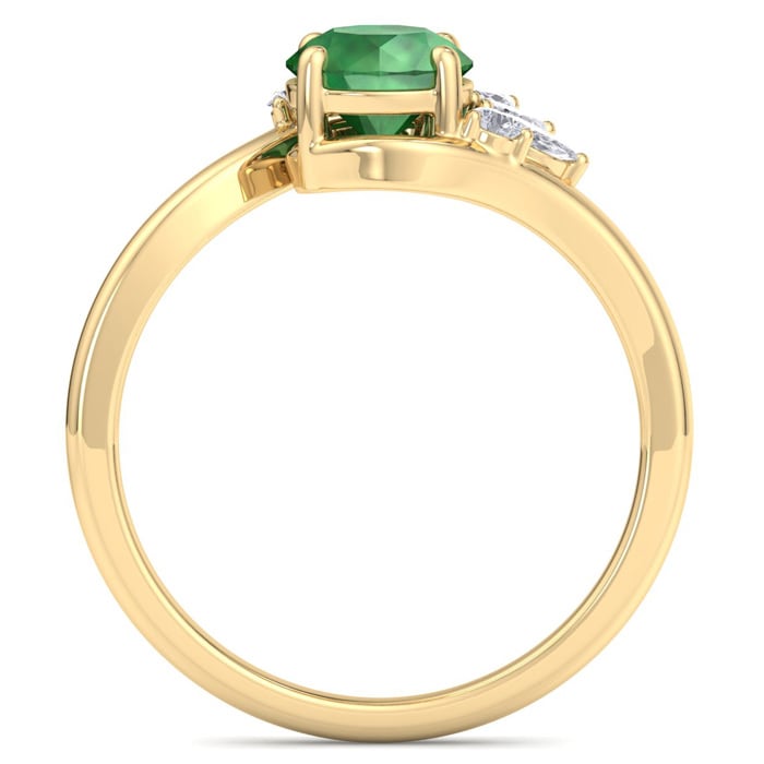 Emerald Ring: 1 1/4 Carat Emerald and Diamond Ring