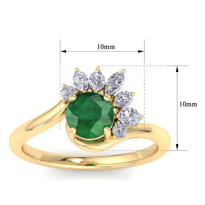 Emerald Ring: 1 1/4 Carat Emerald and Diamond Ring