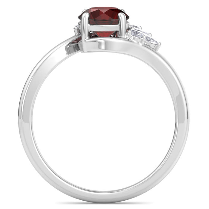Garnet Ring: 2 Carat Garnet and Diamond Ring