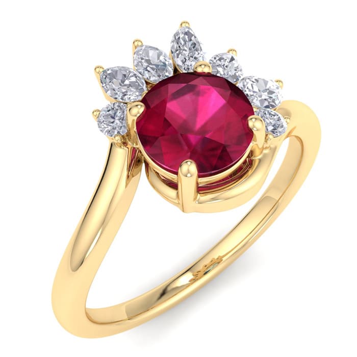 Ruby Ring: 1 1/4 Carat Ruby and Diamond Ring