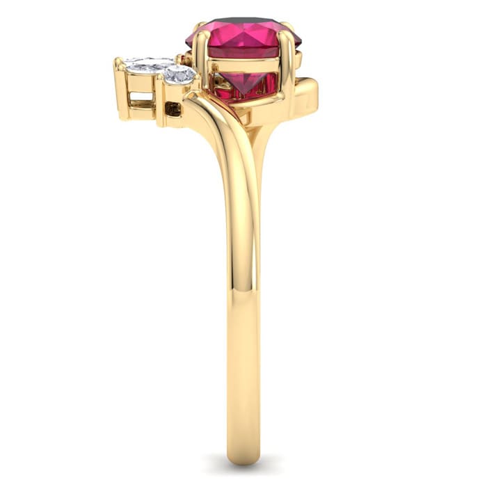 Ruby Ring: 1 1/4 Carat Ruby and Diamond Ring