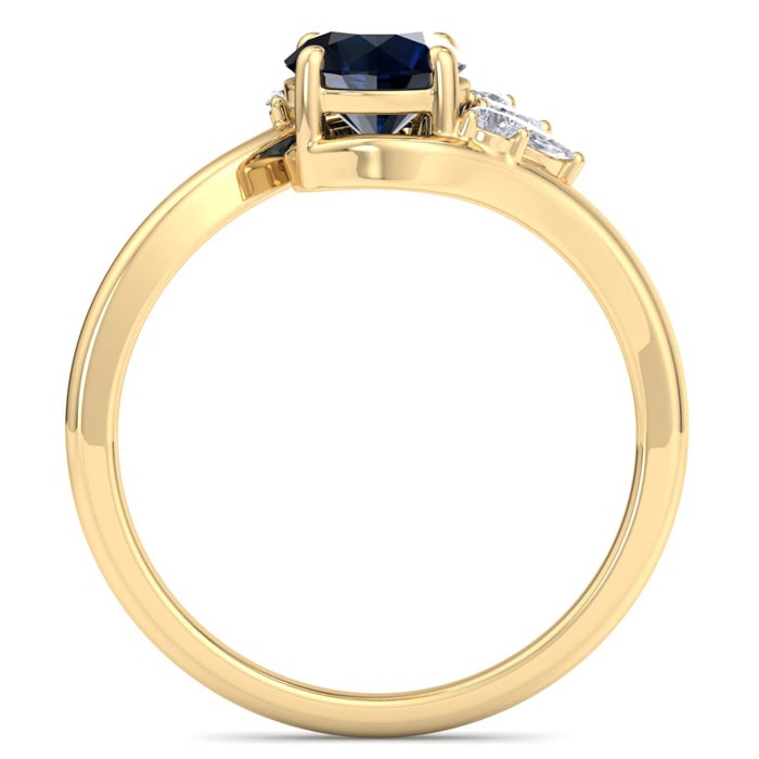 Sapphire Ring: 1 1/4 Carat Sapphire and Diamond Ring