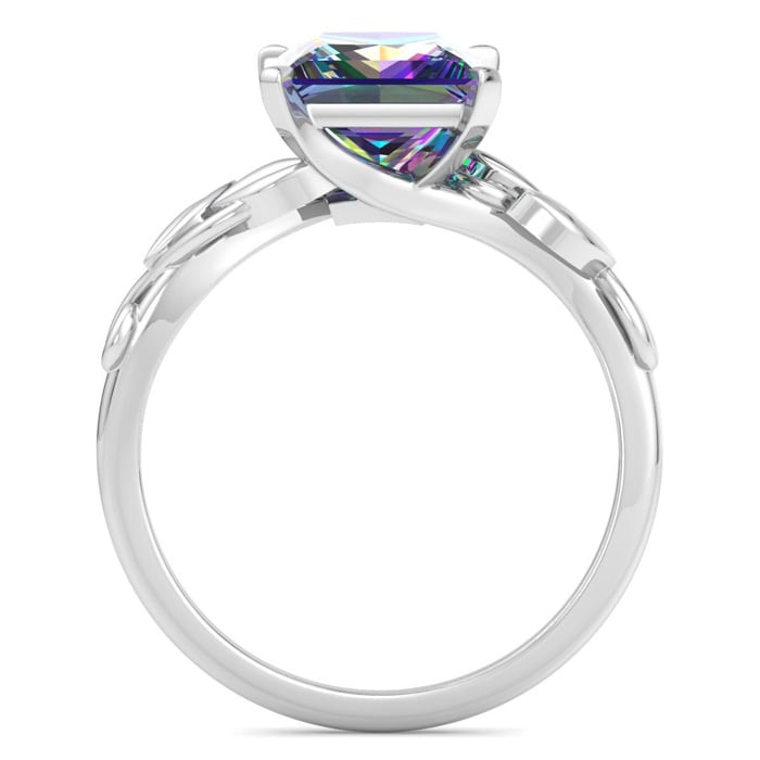 1-1/2 Carat Princess Shape Mystic Topaz Ring In 14 Karat White Gold