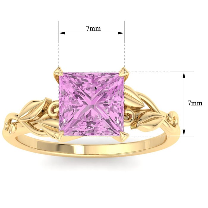 Pink Topaz Ring: 1 1/2 Carat Pink Topaz Ring