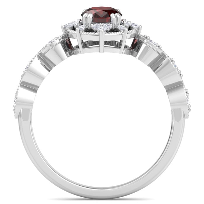 Garnet Ring: 2 Carat Garnet and Diamond Ring