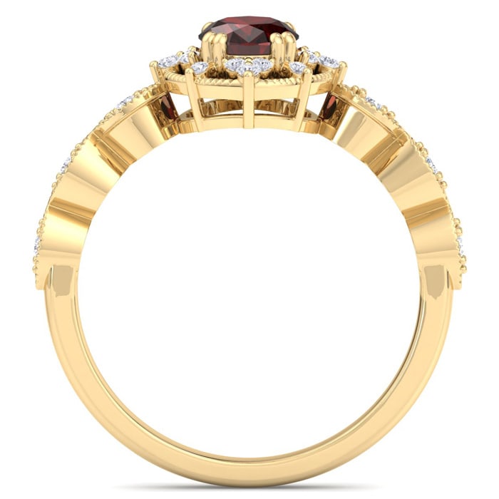 Garnet Ring: 2 Carat Garnet and Diamond Ring