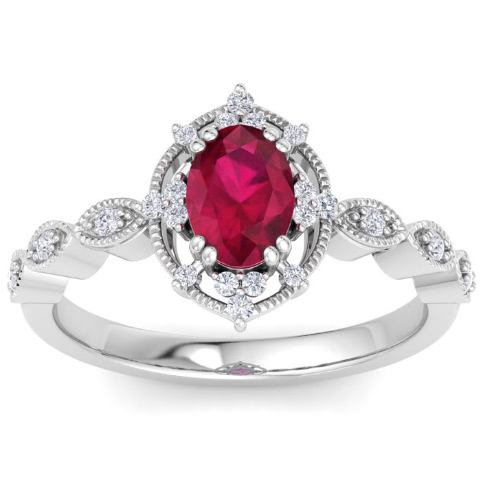 Ruby Ring: 2 Carat Ruby and Diamond Ring