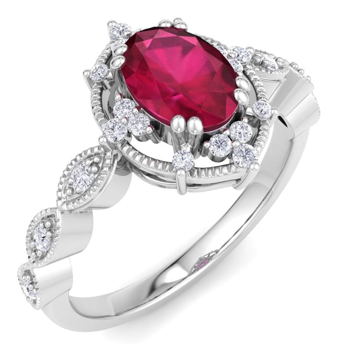 Ruby Ring: 2 Carat Ruby and Diamond Ring