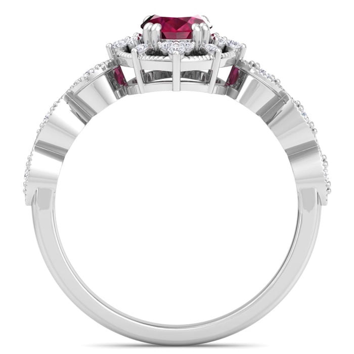 Ruby Ring: 2 Carat Ruby and Diamond Ring