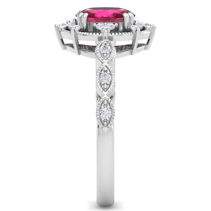 Ruby Ring: 2 Carat Ruby and Diamond Ring