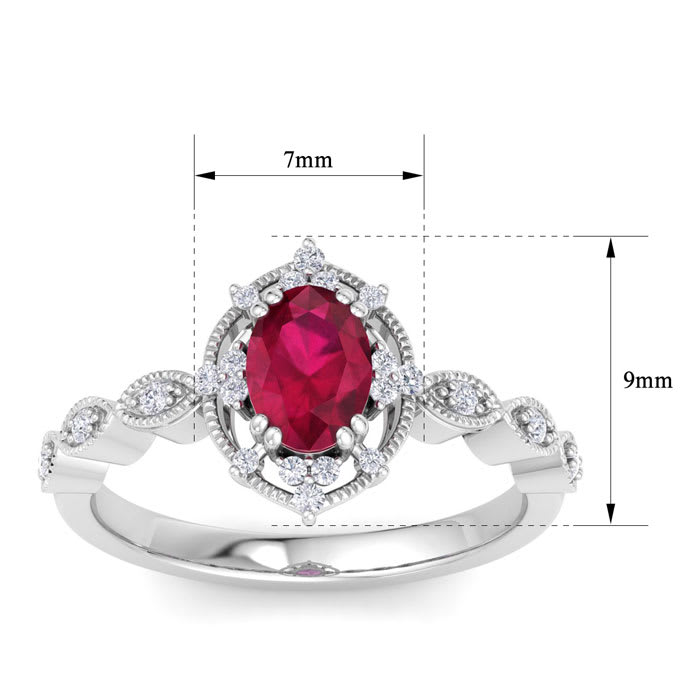 Ruby Ring: 2 Carat Ruby and Diamond Ring