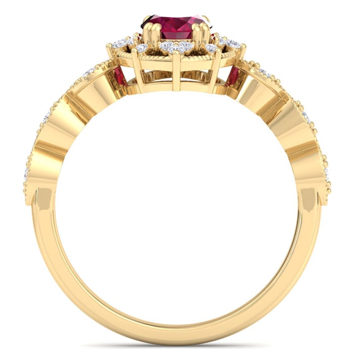 Ruby Ring: 2 Carat Ruby and Diamond Ring