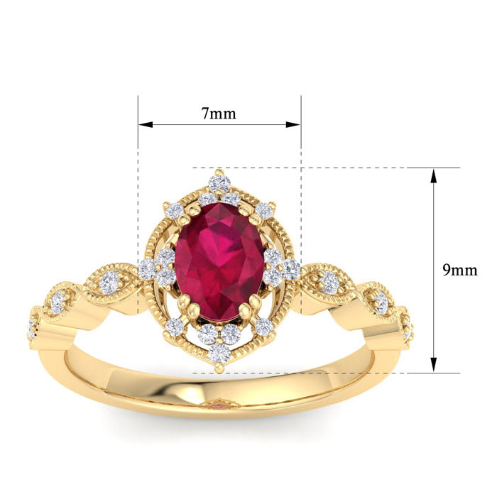 Ruby Ring: 2 Carat Ruby and Diamond Ring
