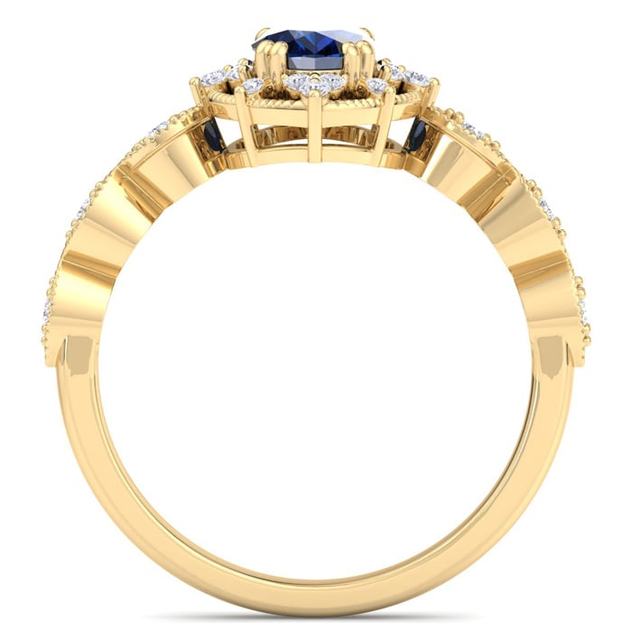 Sapphire Ring: 2 Carat Sapphire and Diamond Ring