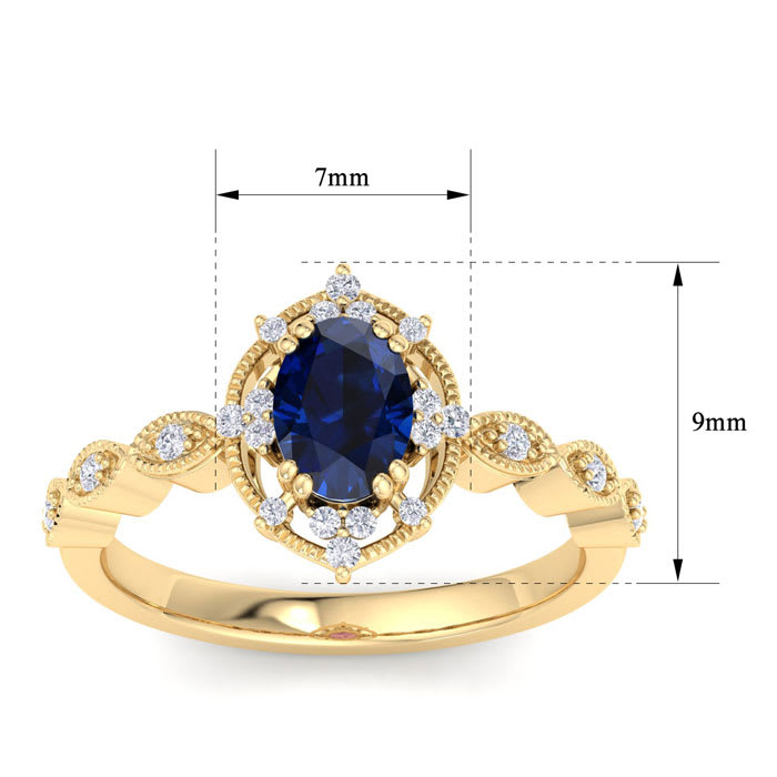 Sapphire Ring: 2 Carat Sapphire and Diamond Ring