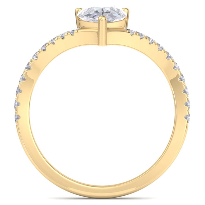 1 1/2 Carat Pear Shape Diamond Engagement Ring In 14K Yellow Gold