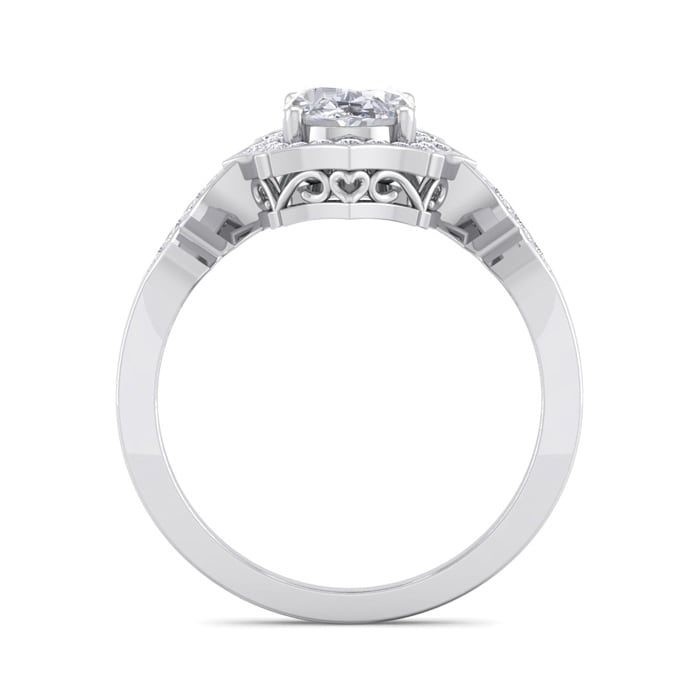 1 1/2 Carat Oval Shape Lab Grown Diamond Ring In 14 Karat White Gold
