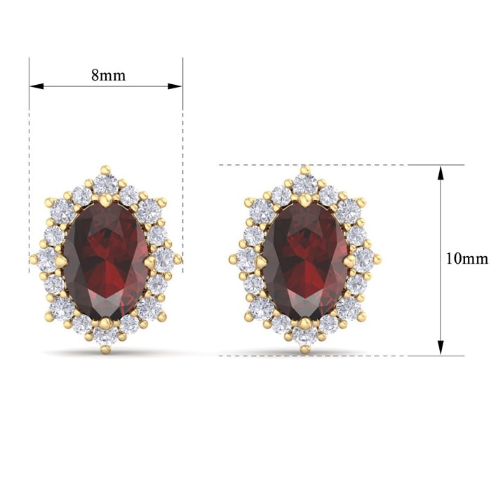 Garnet Earrings: 2 1/2 Carat Garnet and Diamond Earrings