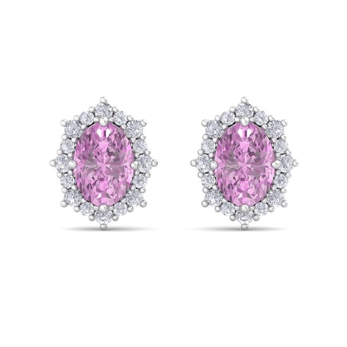 Pink Topaz Earrings: 2 1/2 Carat Pink Topaz and Diamond Earrings