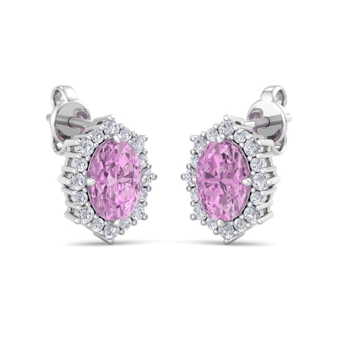 Pink Topaz Earrings: 2 1/2 Carat Pink Topaz and Diamond Earrings