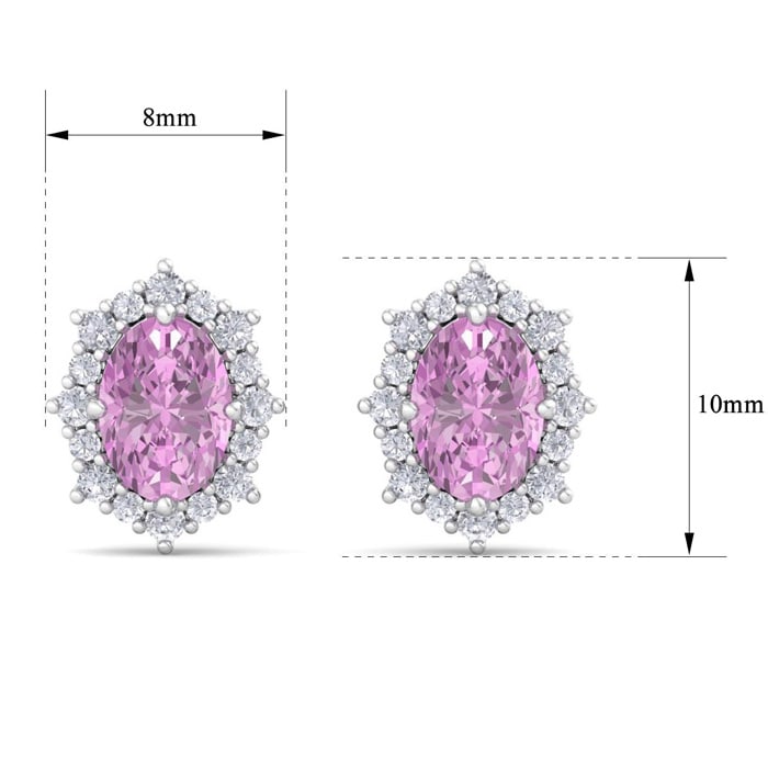 Pink Topaz Earrings: 2 1/2 Carat Pink Topaz and Diamond Earrings