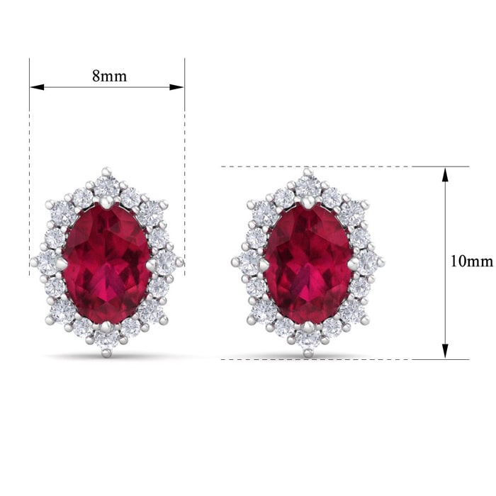 Ruby Earrings: 2 1/2 Carat Ruby and Diamond Earrings