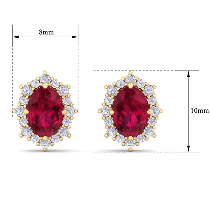 Ruby Earrings: 2 1/2 Carat Ruby and Diamond Earrings