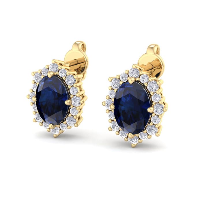 Sapphire Earrings: 2 1/2 Carat Sapphire and Diamond Earrings