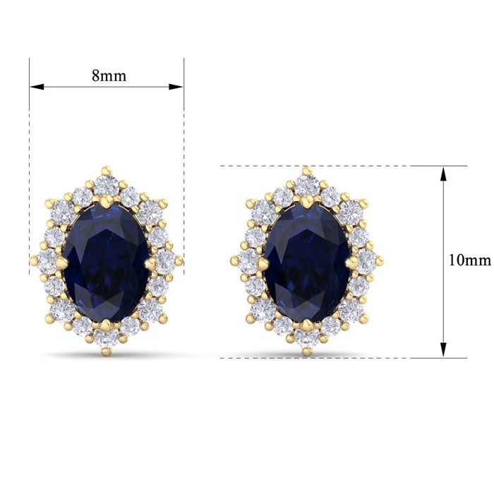 Sapphire Earrings: 2 1/2 Carat Sapphire and Diamond Earrings