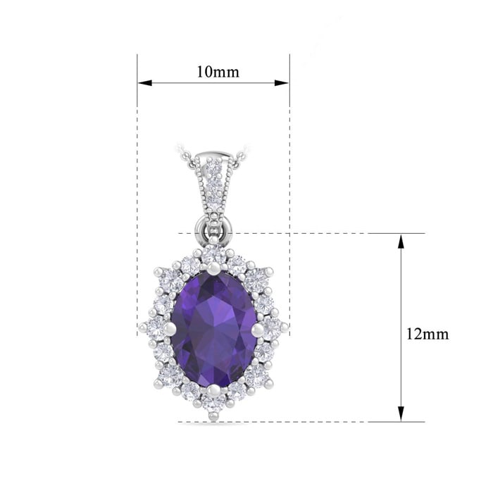 Amethyst Necklace: 1 1/3 Carat Amethyst and Diamond Necklace