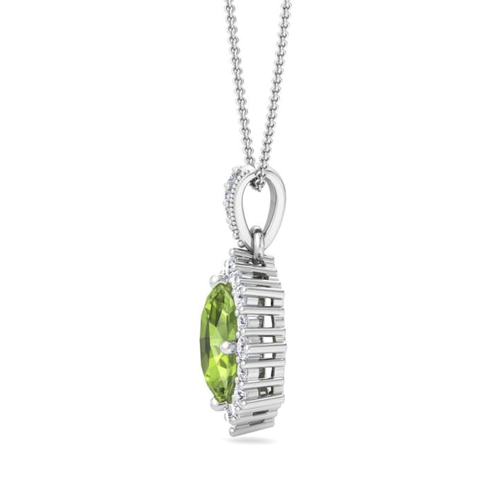 Peridot Necklace: 1 3/4 Carat Peridot and Diamond Necklace
