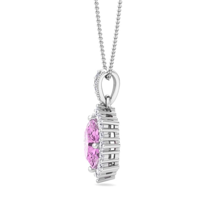 Pink Topaz Necklace: 1 3/4 Carat Pink Topaz and Diamond Necklace