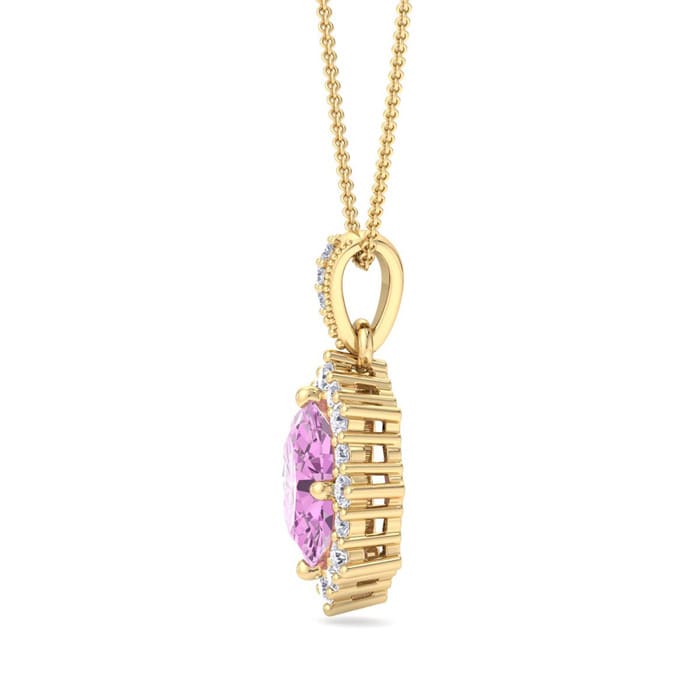 Pink Topaz Necklace: 1 3/4 Carat Pink Topaz and Diamond Necklace